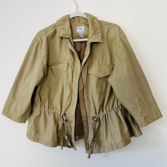 Irina Shabayeva for INC Drawstring Waist Tan lightweight Jacket - Picture 5 of 8